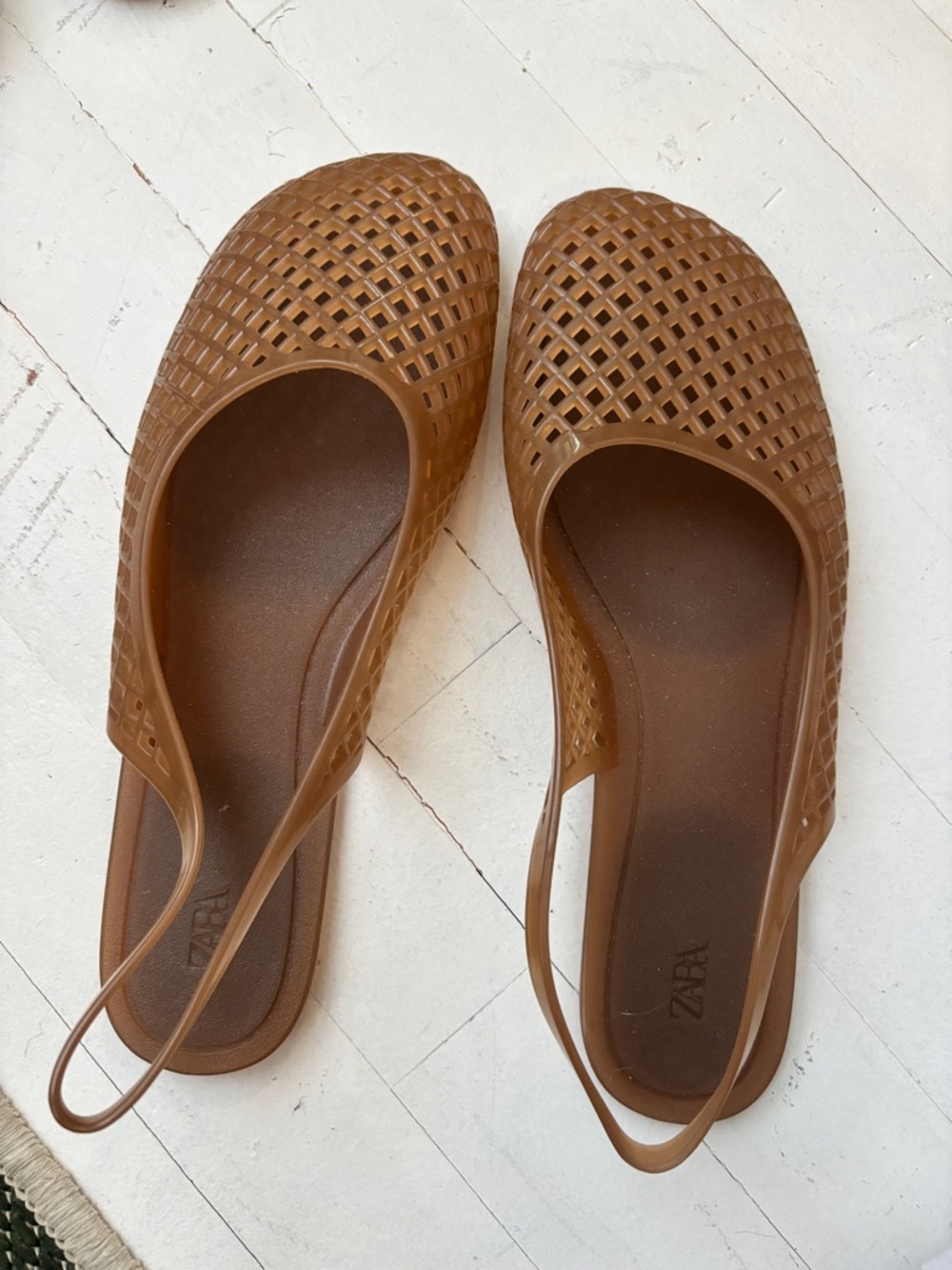 Zara Brown Jelly Slingback Flats - Picture 2 of 3